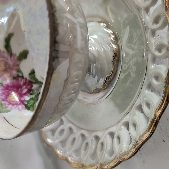 Vintage pearlized Teacup and Saucer, made in japan - Picture 5 of 6